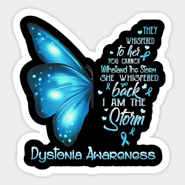 I Am The Storm Dystonia Awareness Butterfly Sticker by hony.white